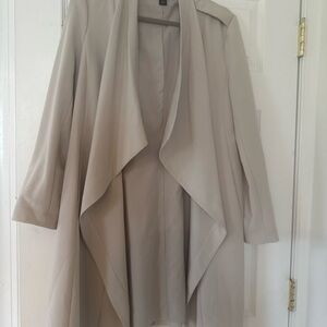 Light Beige Drape Front Women's Duster